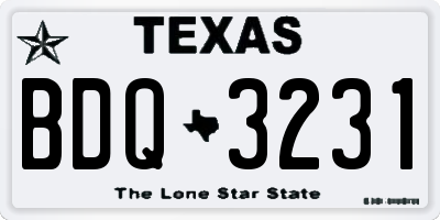 TX license plate BDQ3231