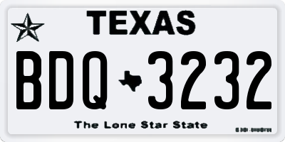 TX license plate BDQ3232