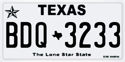 TX license plate BDQ3233