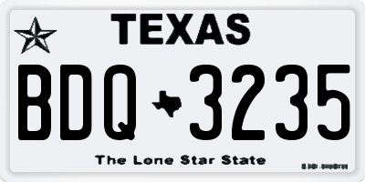 TX license plate BDQ3235