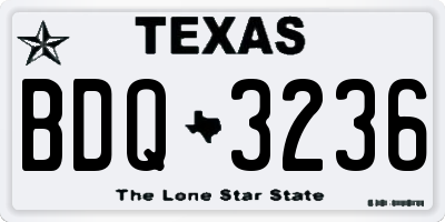 TX license plate BDQ3236