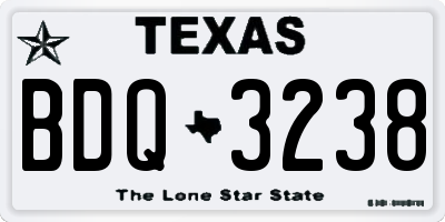 TX license plate BDQ3238