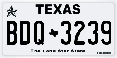 TX license plate BDQ3239
