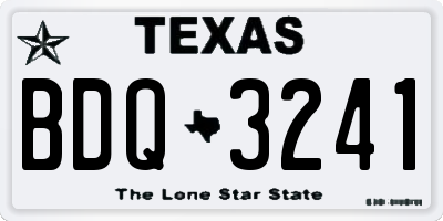 TX license plate BDQ3241