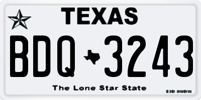 TX license plate BDQ3243