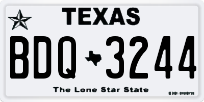 TX license plate BDQ3244