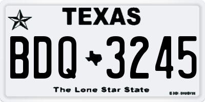 TX license plate BDQ3245