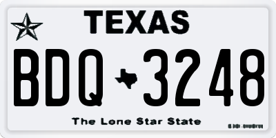 TX license plate BDQ3248