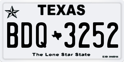 TX license plate BDQ3252