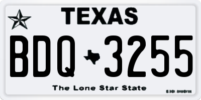 TX license plate BDQ3255