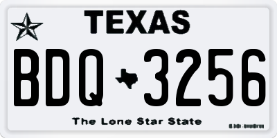 TX license plate BDQ3256
