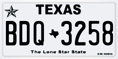 TX license plate BDQ3258