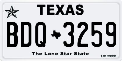 TX license plate BDQ3259