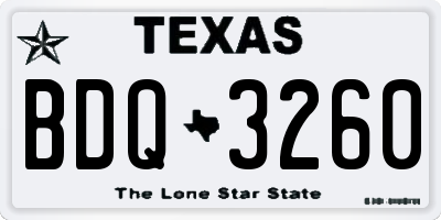 TX license plate BDQ3260