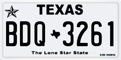 TX license plate BDQ3261