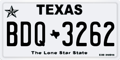 TX license plate BDQ3262