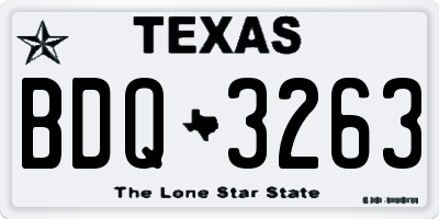TX license plate BDQ3263