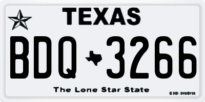 TX license plate BDQ3266