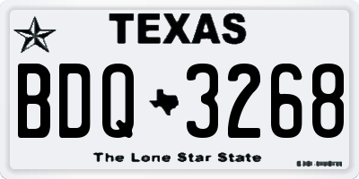 TX license plate BDQ3268