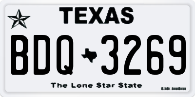 TX license plate BDQ3269