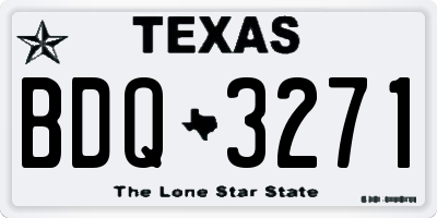 TX license plate BDQ3271