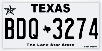 TX license plate BDQ3274