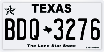 TX license plate BDQ3276