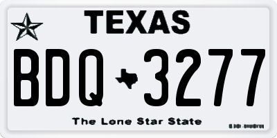 TX license plate BDQ3277