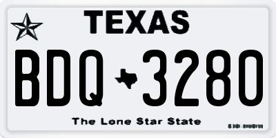 TX license plate BDQ3280