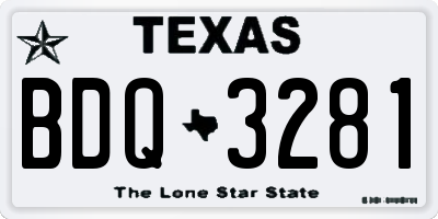 TX license plate BDQ3281