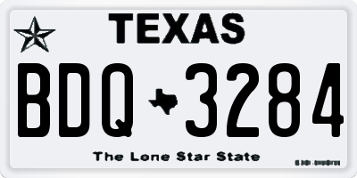 TX license plate BDQ3284