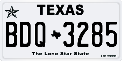 TX license plate BDQ3285