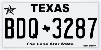TX license plate BDQ3287