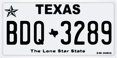 TX license plate BDQ3289