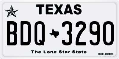 TX license plate BDQ3290