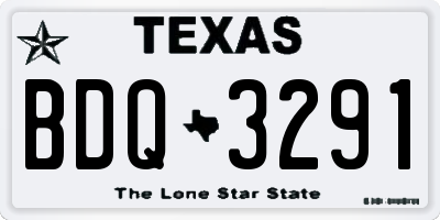 TX license plate BDQ3291