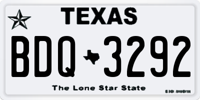 TX license plate BDQ3292