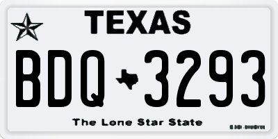 TX license plate BDQ3293