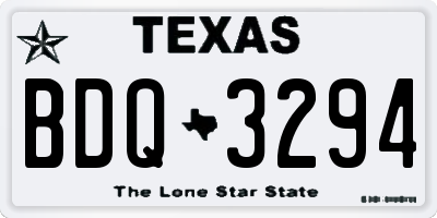 TX license plate BDQ3294