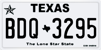TX license plate BDQ3295