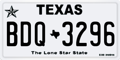 TX license plate BDQ3296