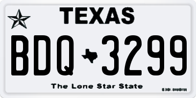 TX license plate BDQ3299