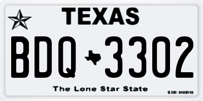 TX license plate BDQ3302