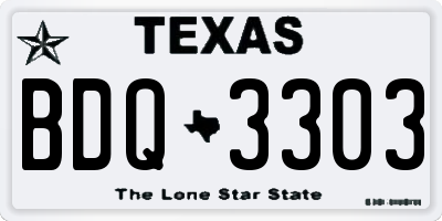 TX license plate BDQ3303