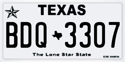 TX license plate BDQ3307