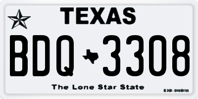 TX license plate BDQ3308