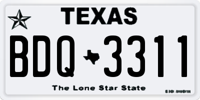 TX license plate BDQ3311
