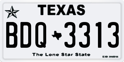 TX license plate BDQ3313