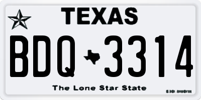 TX license plate BDQ3314