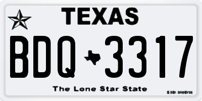 TX license plate BDQ3317